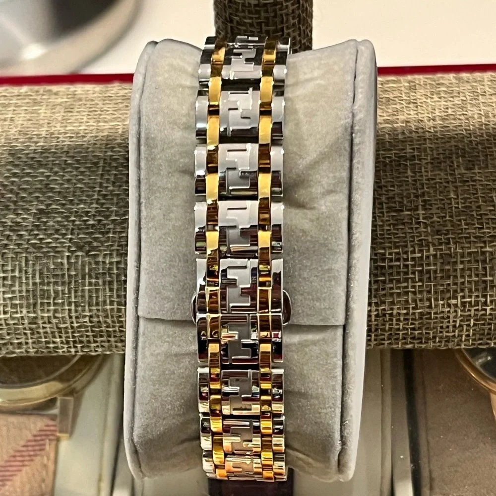 FENDI PRE-LOVED AUTHENTIC ‘ZUCCA’ 18K YELLOW GOLD-PLATED LUXURIOUS WATCH